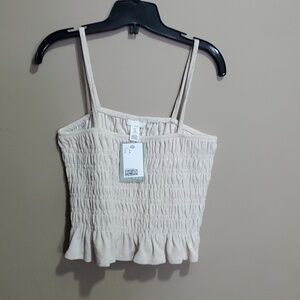 H&M beige crop top size medium